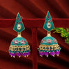 Rama Green Color Meenakari Earrings (MKE1721RGRN)