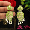 Parrot Green Color Meenakari Earrings (MKE1725PGRN)