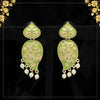 Parrot Green Color Meenakari Earrings (MKE1725PGRN)