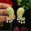 Parrot Green Color Meenakari Earrings (MKE1727PGRN)