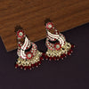 Maroon Color Meenakari Earrings (MKE1728MRN)