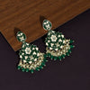 Green Color Meenakari Earrings (MKE1729GRN)