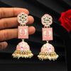 Pink Color Meenakari Earrings (MKE1733PNK)