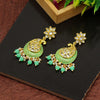 Parrot Green Color Meenakari Earrings (MKE1760PGRN)