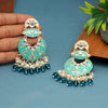 Rama Green Color Meenakari Earrings (MKE1762RGRN)