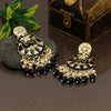 Black Color Meenakari Earrings (MKE1764BLK)