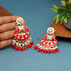 Red Color Meenakari Earrings (MKE1764RED)