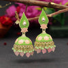 Parrot Green Color Meenakari Earrings (MKE1770PGRN)