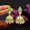 Parrot Green Color Meenakari Earrings (MKE1770PGRN)