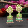 Parrot Green Color Meenakari Earrings (MKE1773PGRN)