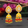 Yellow Color Meenakari Earrings (MKE1773YLW)