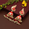 Red Color Meenakari Earrings (MKE1790RED)