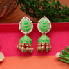 Parrot Green Color Meenakari Earrings (MKE1805PGRN)