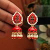 Red Color Meenakari Earrings (MKE1805RED)