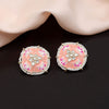Peach Color Meenakari Stud Earrings (MKE1818PCH)