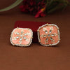 Peach Color Meenakari Stud Earrings (MKE1820PCH)