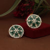 Green Color Meenakari Stud Earrings (MKE1821GRN)