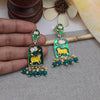 Green Color Meenakari Earrings (MKE1872GRN)