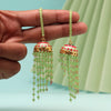 Pista Green Color Meenakari Earrings (MKE1874PGRN)