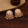 Orange Color Meenakari Earrings (MKE1875ORG)