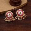 Red Color Meenakari Earrings (MKE1875RED)