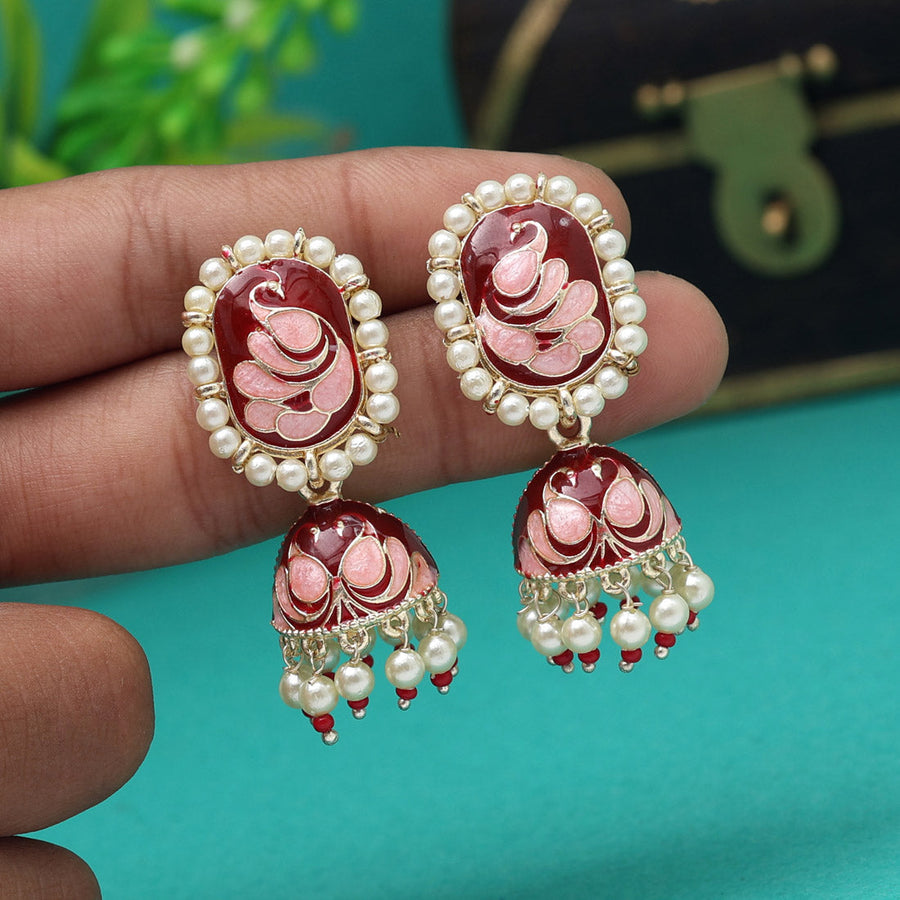 Share 108+ maroon color earrings super hot