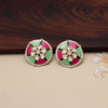 Pink & Parrot Green Color Meenakari Earrings (MKE1917PNKPGRN)