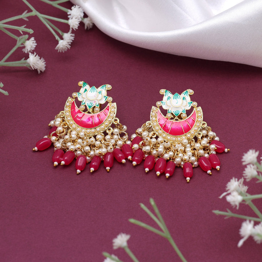 Meenakari Earrings – The Pink Bazaar