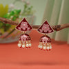 Maroon Color Meenakari Earrings (MKE1923MRN)
