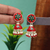 Maroon & Green Color Meenakari Earrings (MKE1930MG)
