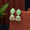 Parrot Green Color Meenakari Earrings (MKE1934PGRN)