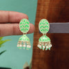 Parrot Green Color Meenakari Earrings (MKE1934PGRN)