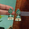 Green Color Meenakari Earrings (MKE1937GRN)