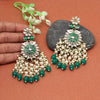 Green Color Kundan Meenakari Earrings (MKE1950GRN)