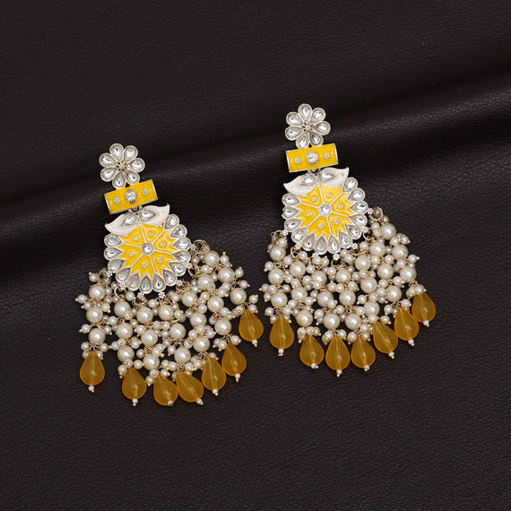 The Silver Meenakari Earrings- Buy Meenakari Silver Earrings Online — KO  Jewellery