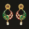 Maroon & Green Color Glass Stone Meenakari Earrings (MKE809MG)