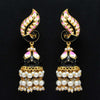Black Color Imitation Pearl Meenakari Earrings (MKE829BLK)