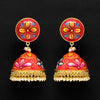 Maroon Color Beads Meenakari Earrings (MKE839MRN)