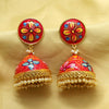 Maroon Color Beads Meenakari Earrings (MKE839MRN)