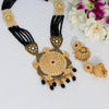 Black Color Kundan Meenakari Necklace Set (MKN289BLK)