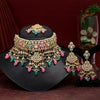 Pink & Rama Green Color Kundan Meenakari Necklace Set (MKN359PNKRGRN)