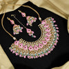 Pink Color Kundan Meenakari Necklace Set (MKN394PNK)