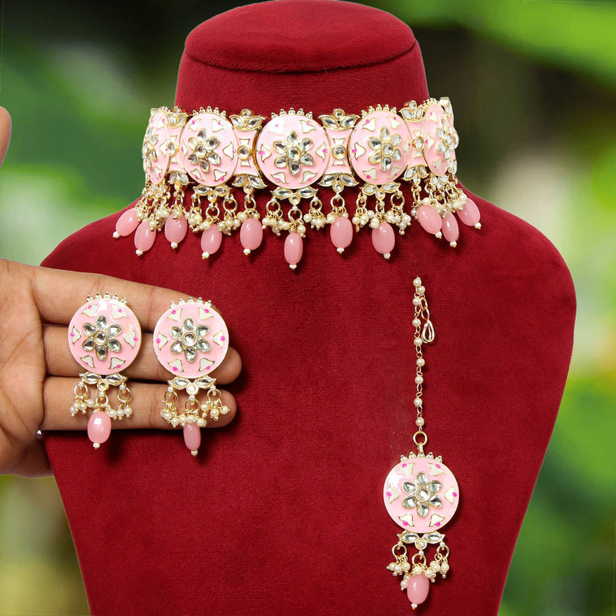 Meenakari on sale choker set