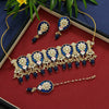 Blue Color Meenakari Choker Necklace Set (MKN422BLU)