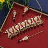 Maroon Color Meenakari Choker Necklace Set (MKN422MRN)