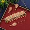 Peach Color Meenakari Choker Necklace Set (MKN422PCH)