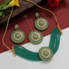Rama Green Color Meenakari Choker Necklace Set (MKN423RGRN)
