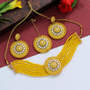 Yellow Color Meenakari Choker Necklace Set (MKN423YLW)