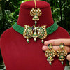 Green Color Meenakari Choker Necklace Set (MKN424GRN)