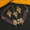 Purple Color Meenakari Choker Necklace Set (MKN424PRP)